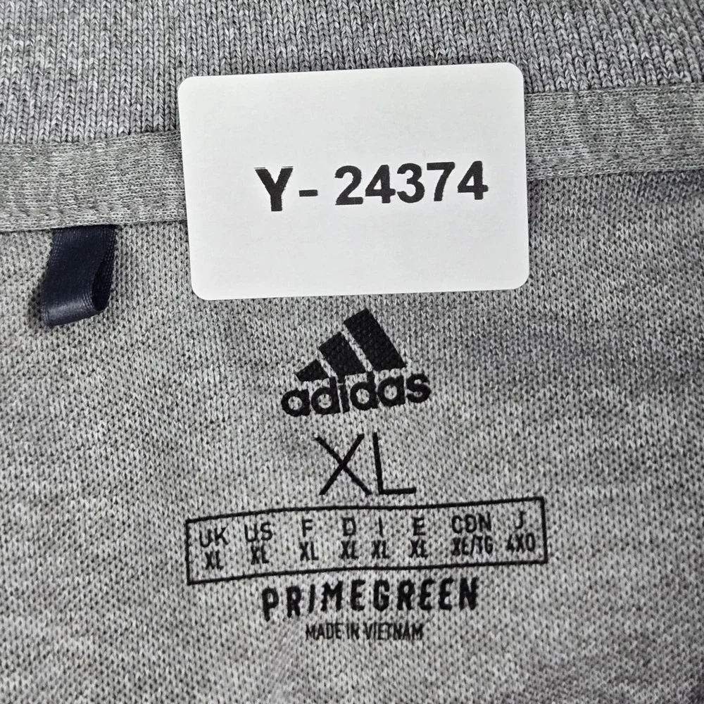 Adidas Men Polo‎ XL Gray PRIMEGREEN Logo Short Sleeve